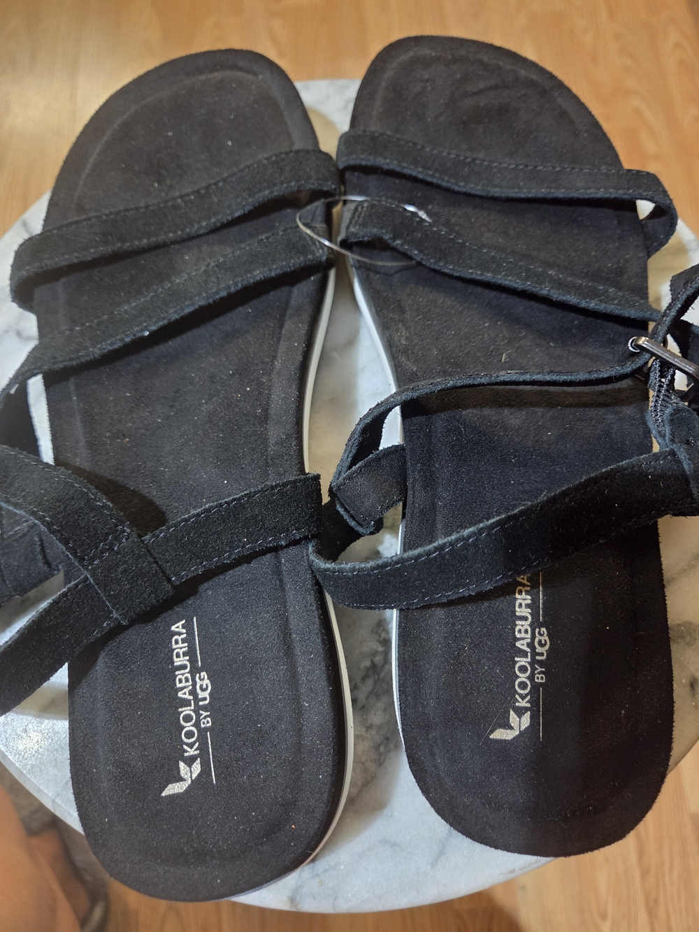 Koolaburra UGG Black Suede Strappy Comfort Sandals